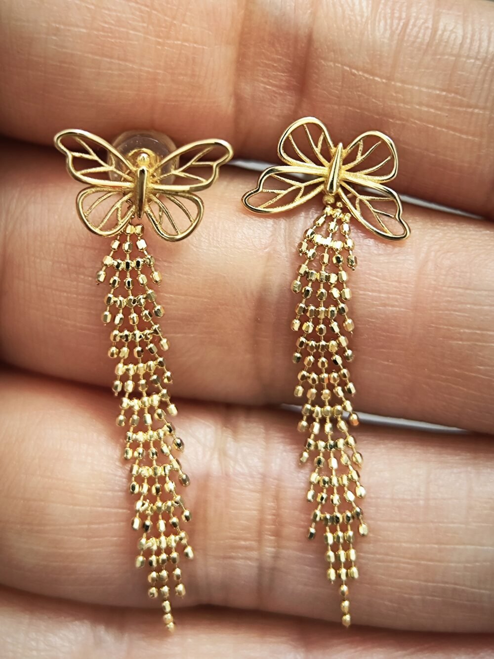 Butterfly 18k Gold Dangling Earrings - Brand new - Image 4