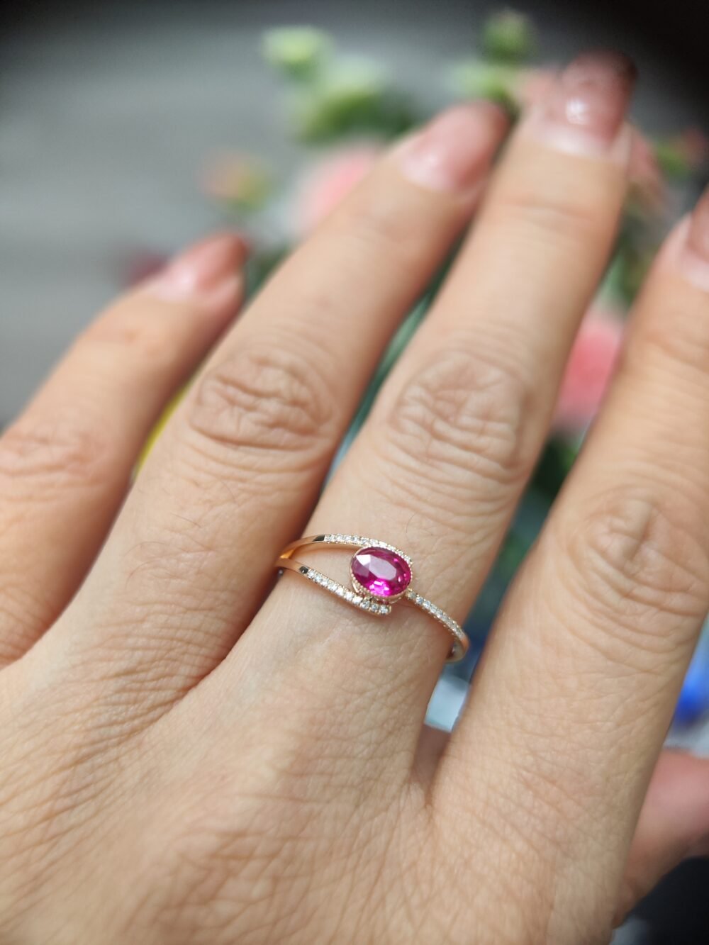 18k Rose Gold Ruby Diamond Ring - Brand new - Image 5