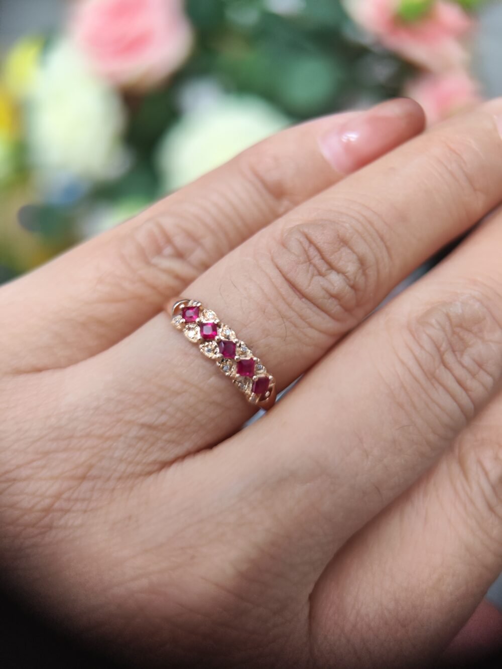 18k Rose Gold Ruby Diamond Ring - Brand new - Image 5