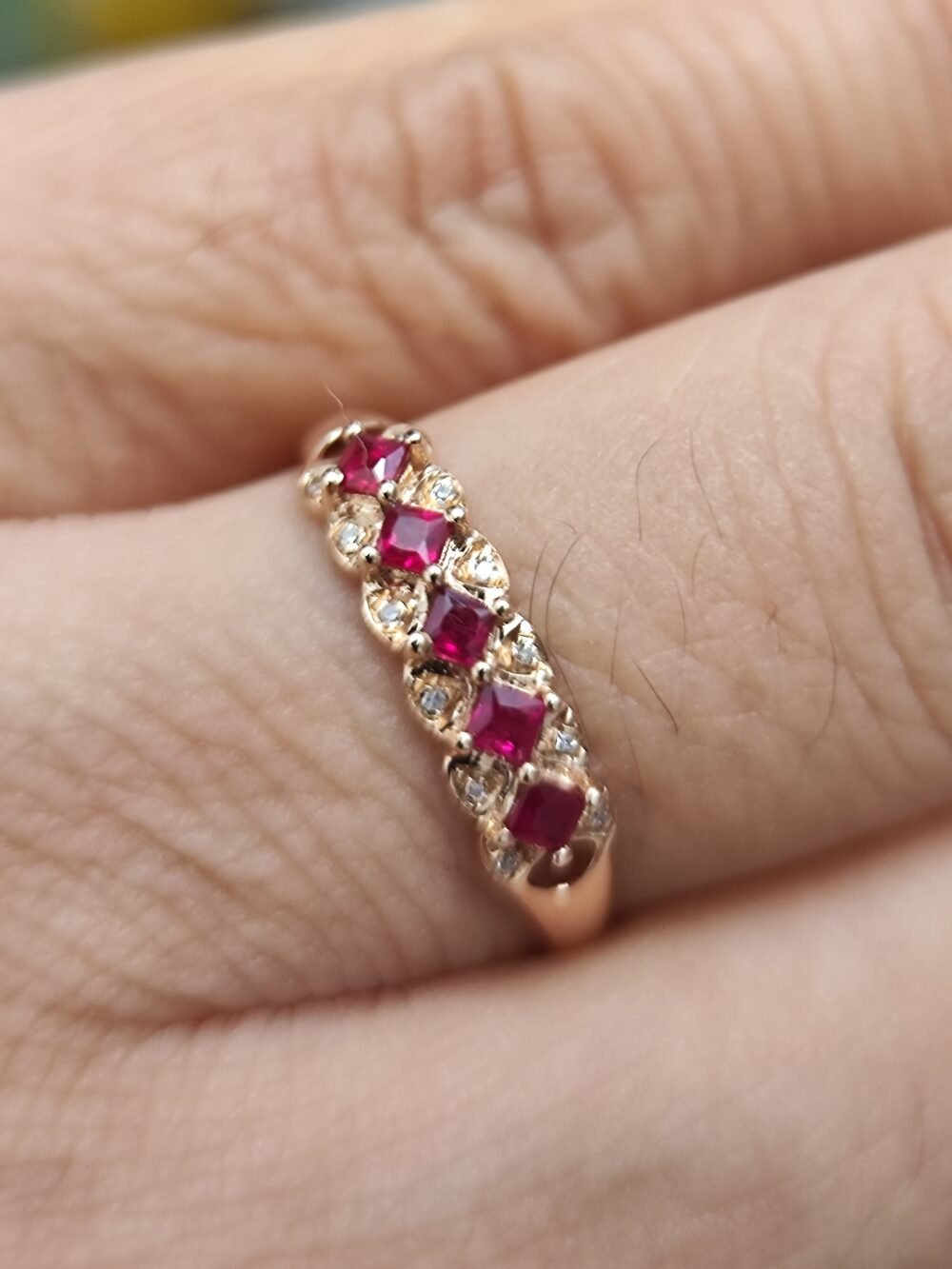 18k Rose Gold Ruby Diamond Ring - Brand new - Image 4