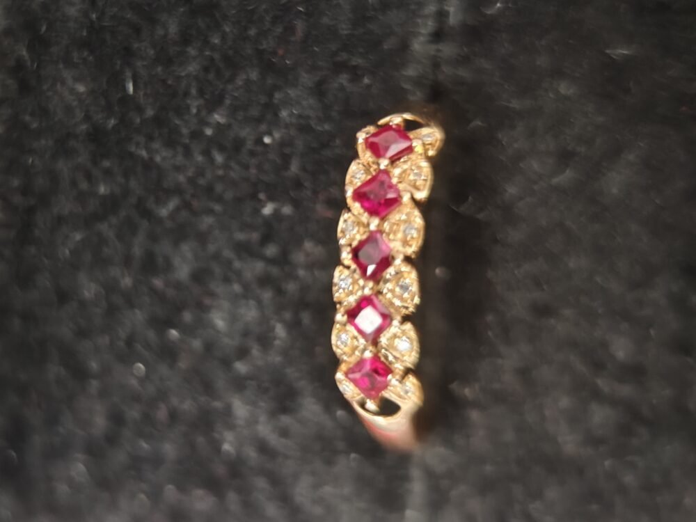 18k Rose Gold Ruby Diamond Ring - Brand new - Image 3