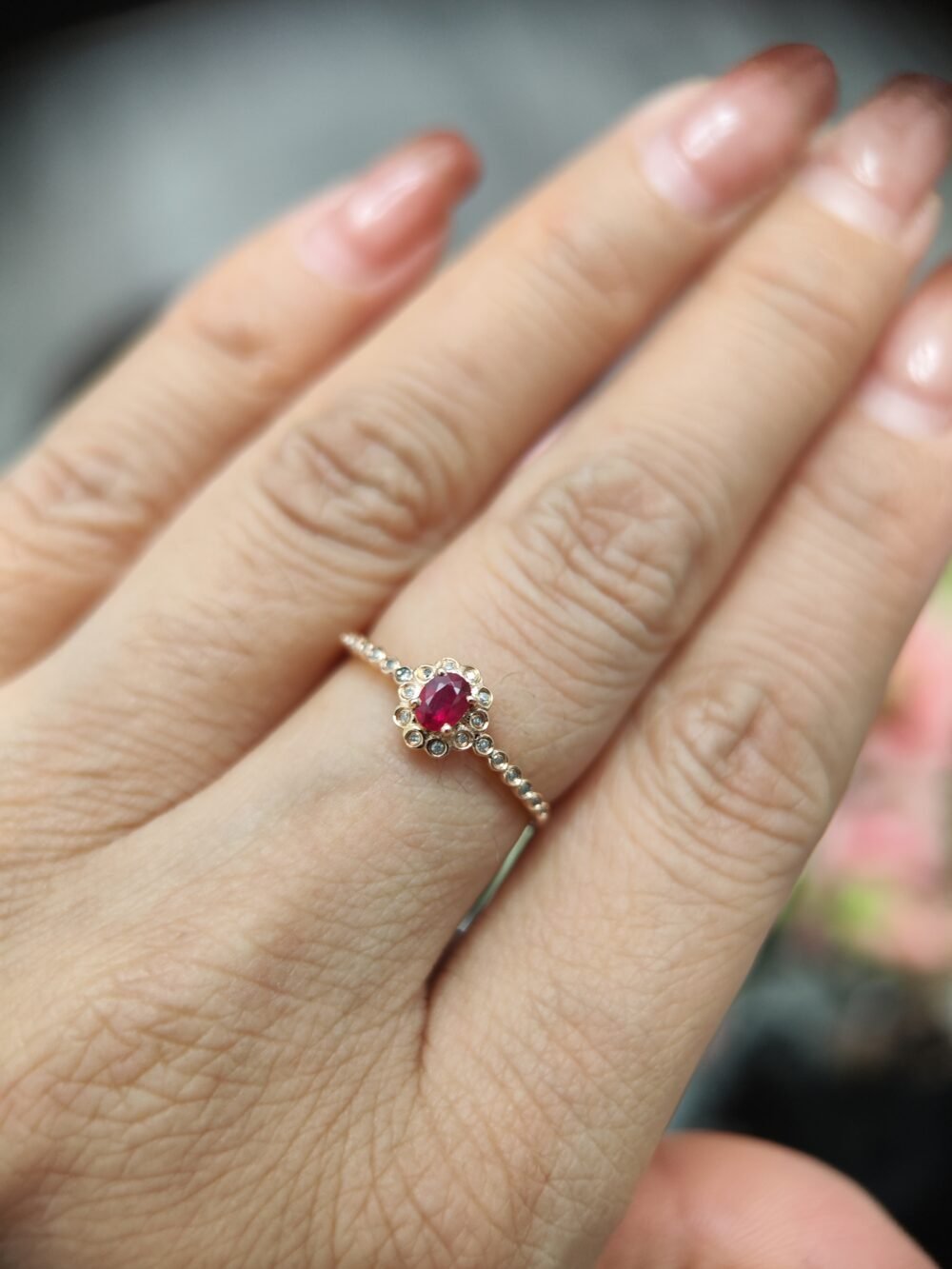 18k Rose Gold Ruby Diamond Ring - Brand new - Image 4