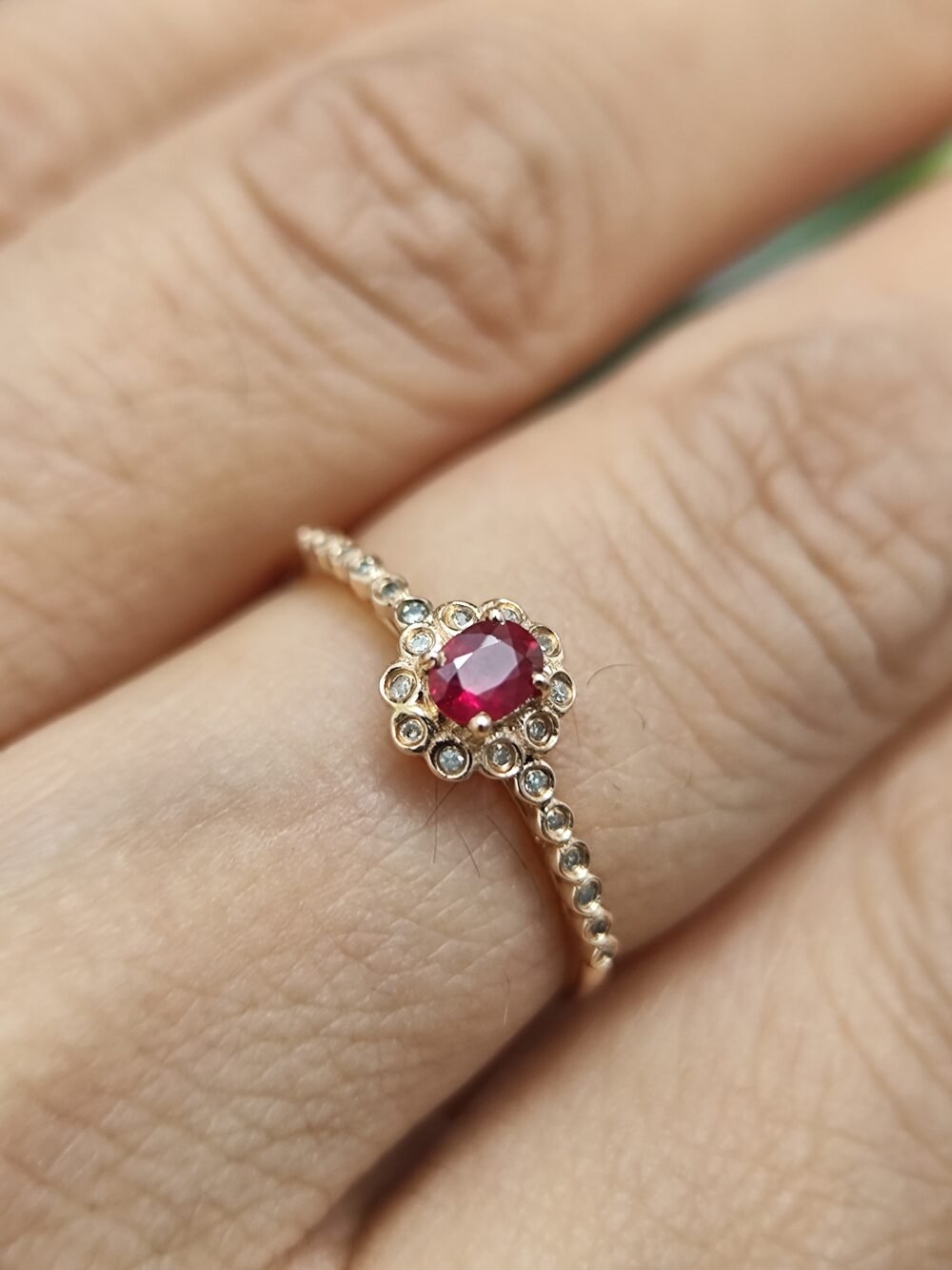 18k Rose Gold Ruby Diamond Ring - Brand new - Image 3