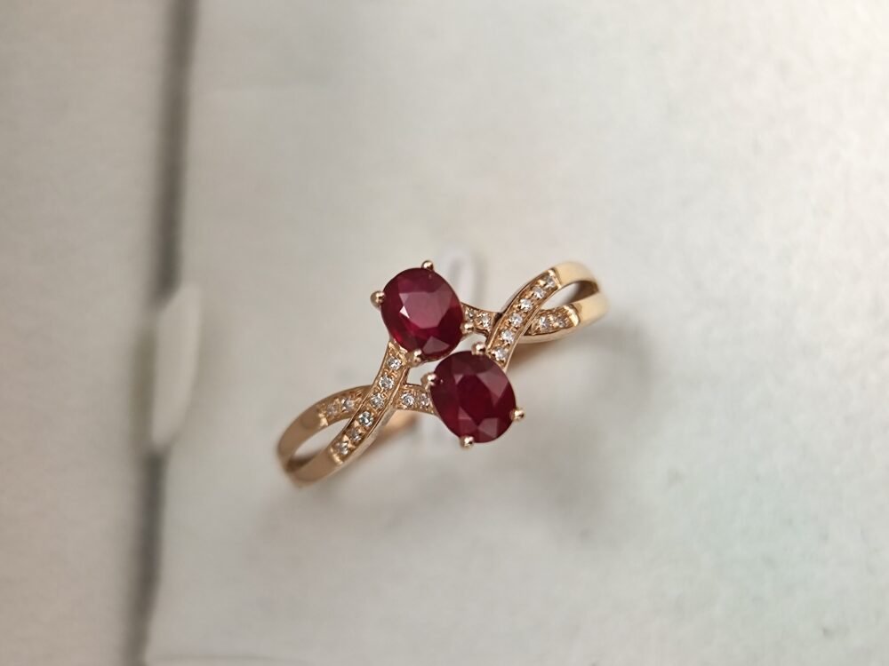 18k Rose Gold Ruby Diamond Ring - Brand new - Image 3