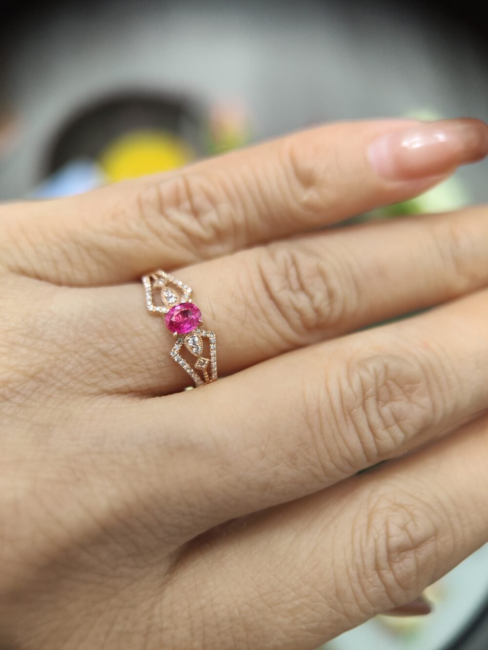 18k Rose Gold Ruby Diamond Ring - Brand new - Image 6