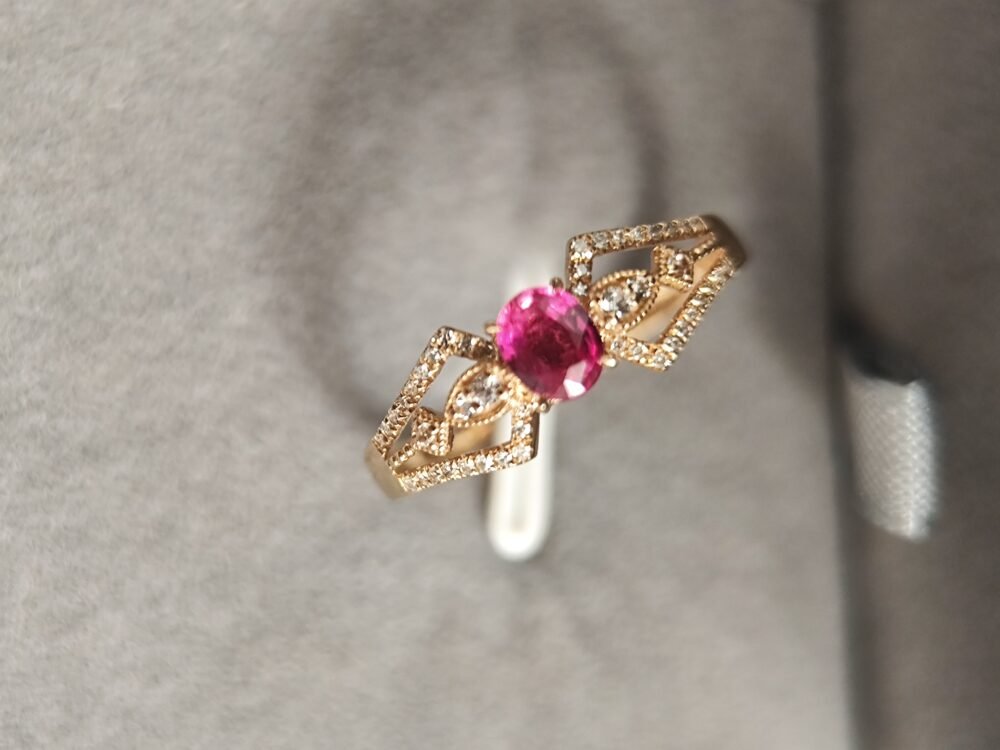 18k Rose Gold Ruby Diamond Ring - Brand new - Image 2