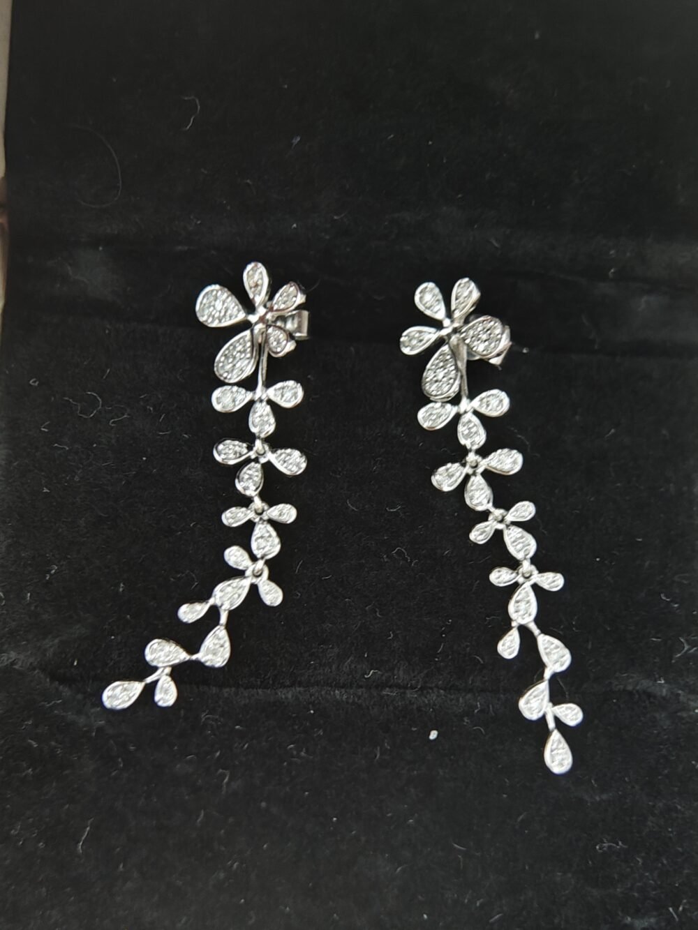 18k White Gold Diamond Dangling or Stud Earrings - Brand new