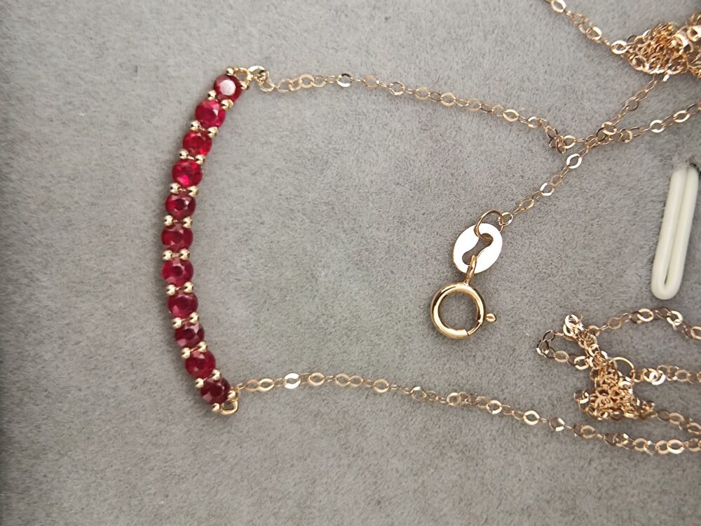 18k Rose Gold Ruby Pendant with Chain - Brand new - Image 3