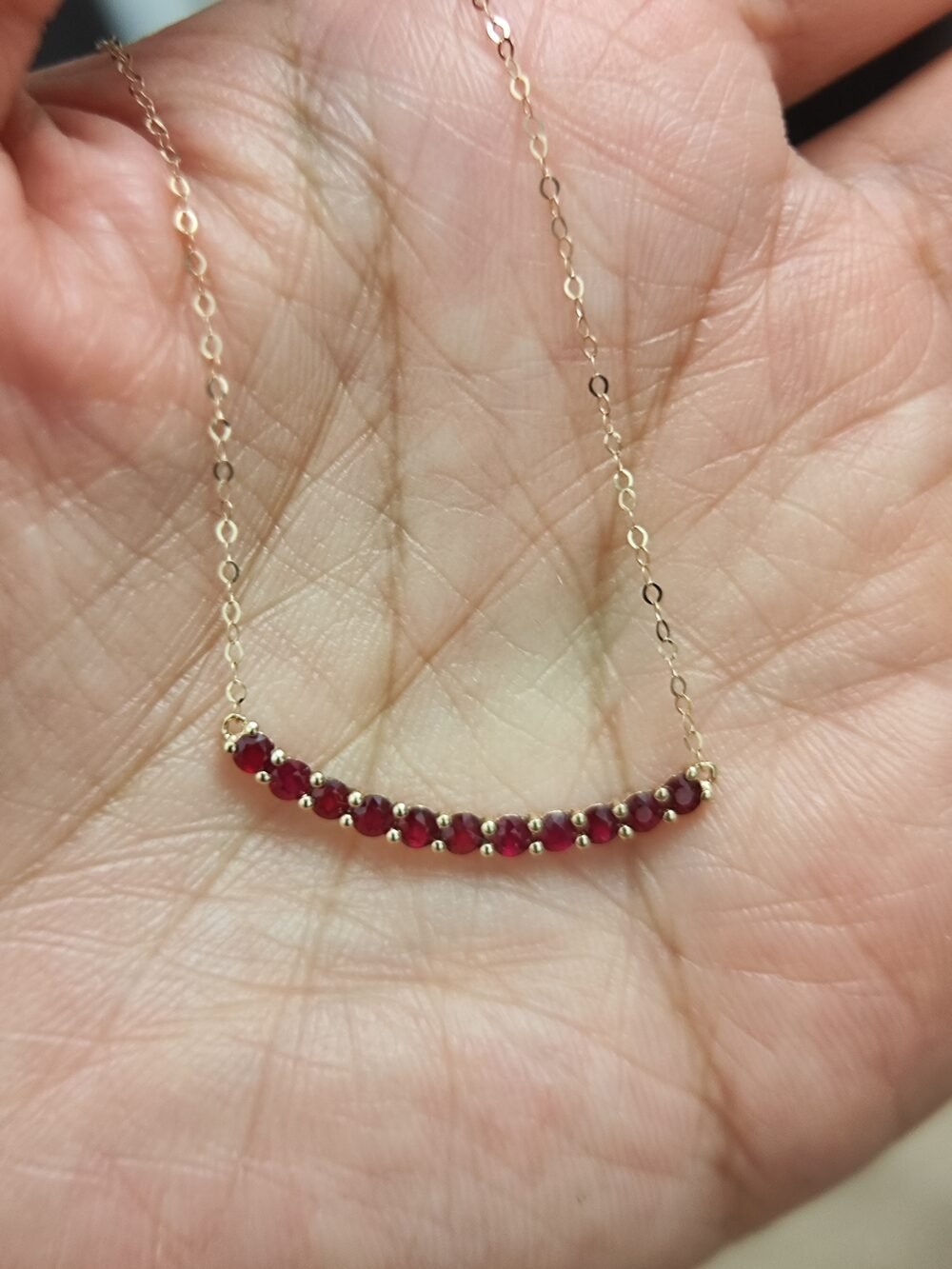 18k Rose Gold Ruby Pendant with Chain - Brand new - Image 2
