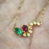 18k Rose Gold Emerald Ruby Diamond Pendant - Brand new - Image 4
