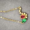 18k Rose Gold Emerald Ruby Diamond Pendant - Brand new - Image 3