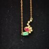 18k Rose Gold Emerald Ruby Diamond Pendant - Brand new - Image 2