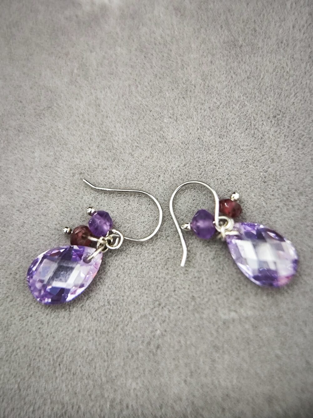 Amethyst 14k White Gold Earrings - Brand new - Image 4