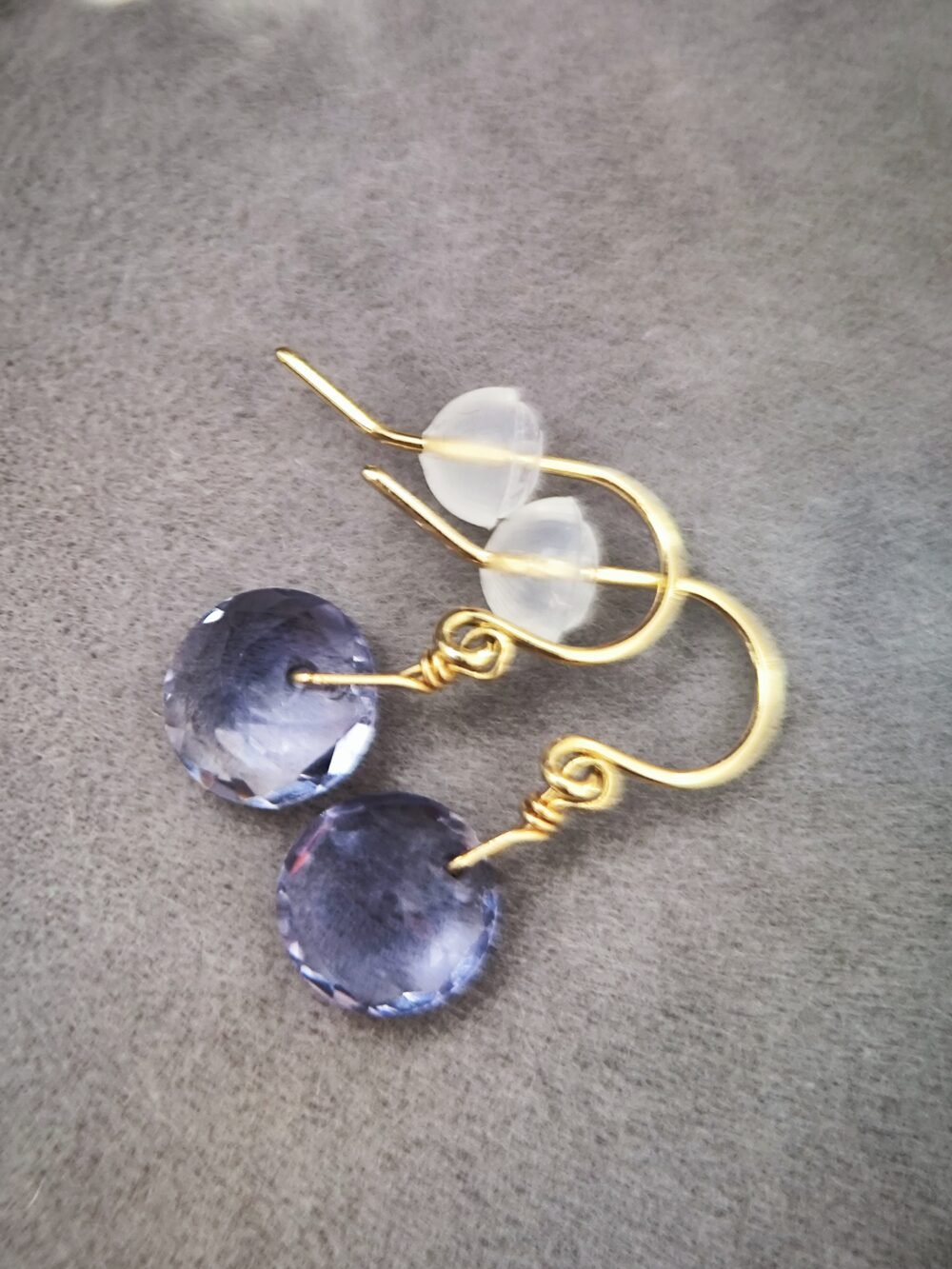 Amethyst 14k Gold Earrings - Brand new