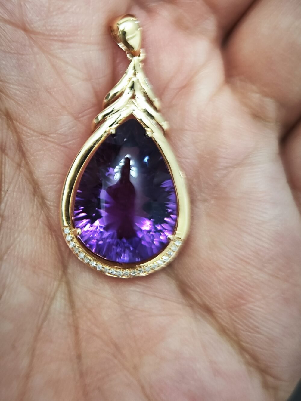 Amethyst 18k Gold Pendant - Brand new - Image 3