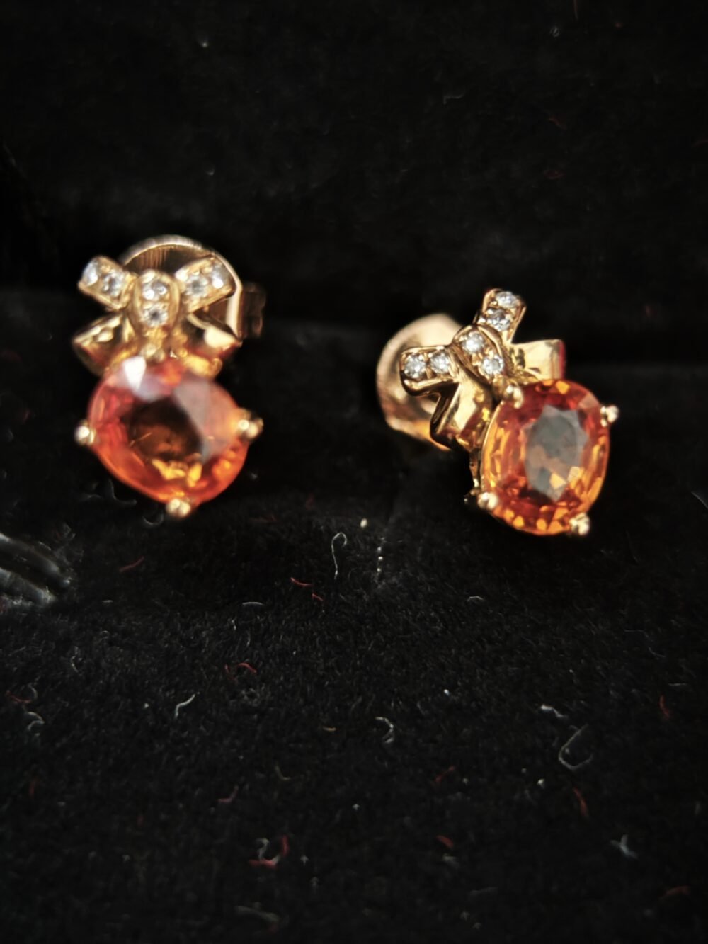 Yellow Sapphire Diamond 18k Rose Gold Earrings - Brand new - Image 2