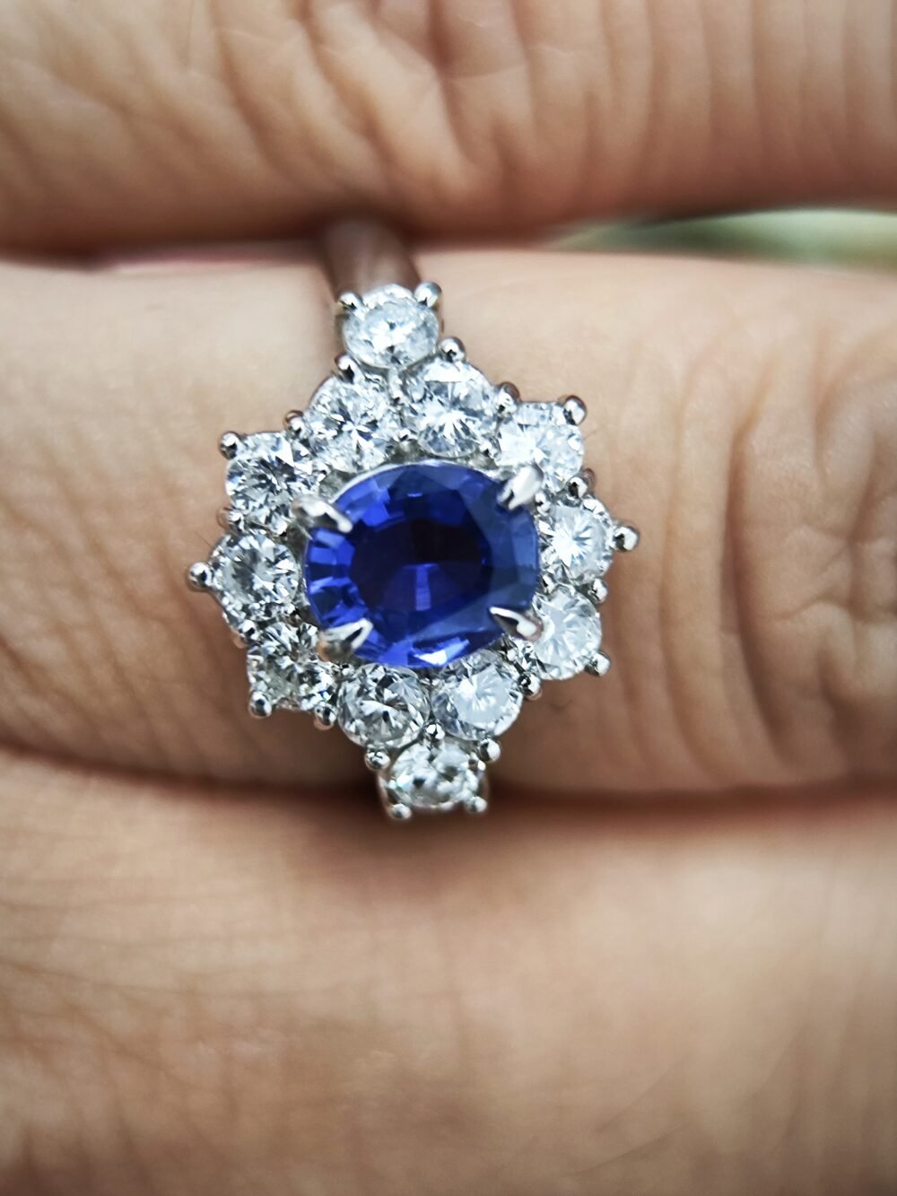 Blue Sapphire Ring in Platinum PT850 Setting - New condition - Image 3