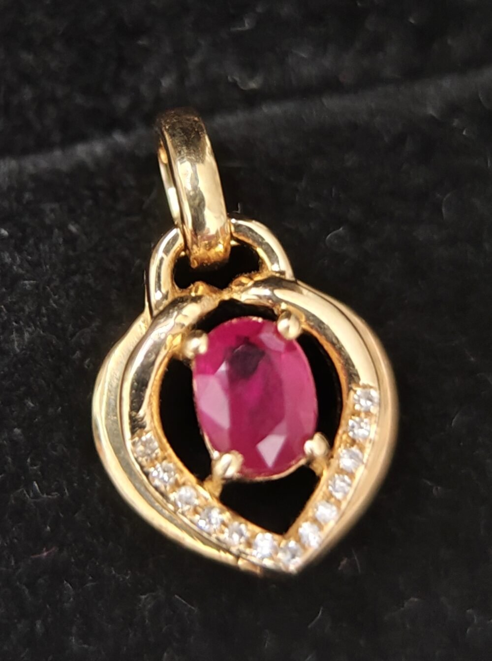 18k Rose Gold Ruby Diamond Pendant  - Brand new - Image 2
