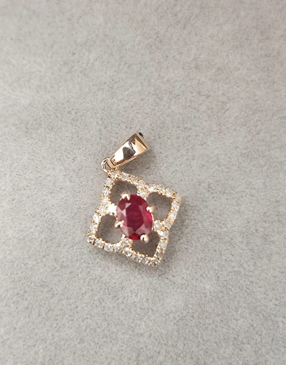 18k Rose Gold Ruby Diamond Pendant  - Brand new - Image 4