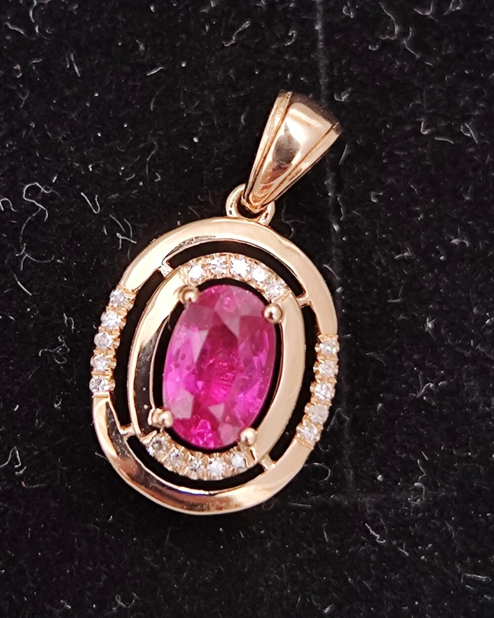 18k Rose Gold Ruby Diamond Pendant  - Brand new - Image 2
