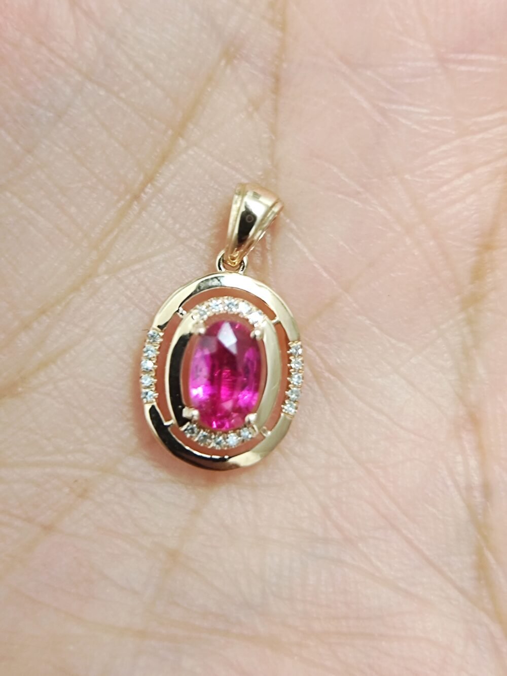 18k Rose Gold Ruby Diamond Pendant  - Brand new - Image 3