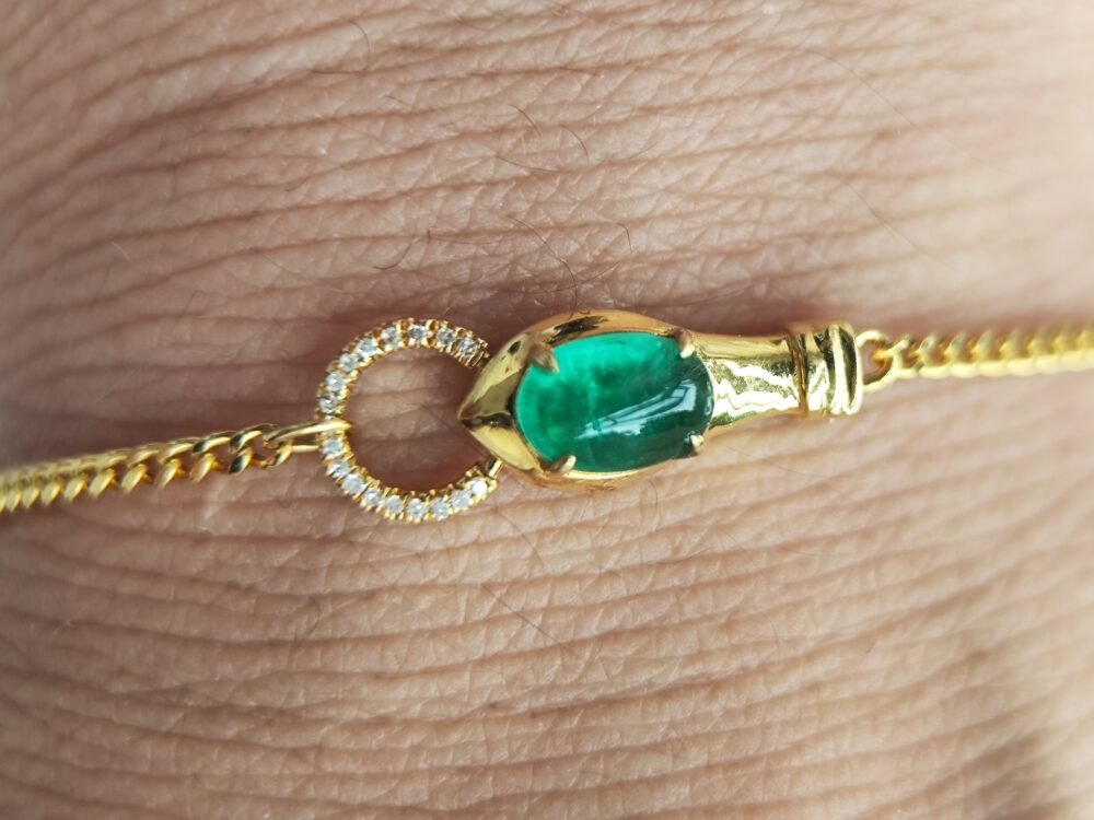 Emerald Diamond 18k Yellow Gold Bracelet - Brand new - Image 5