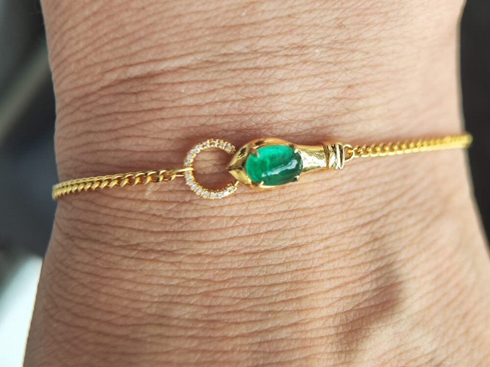 Emerald Diamond 18k Yellow Gold Bracelet - Brand new - Image 6