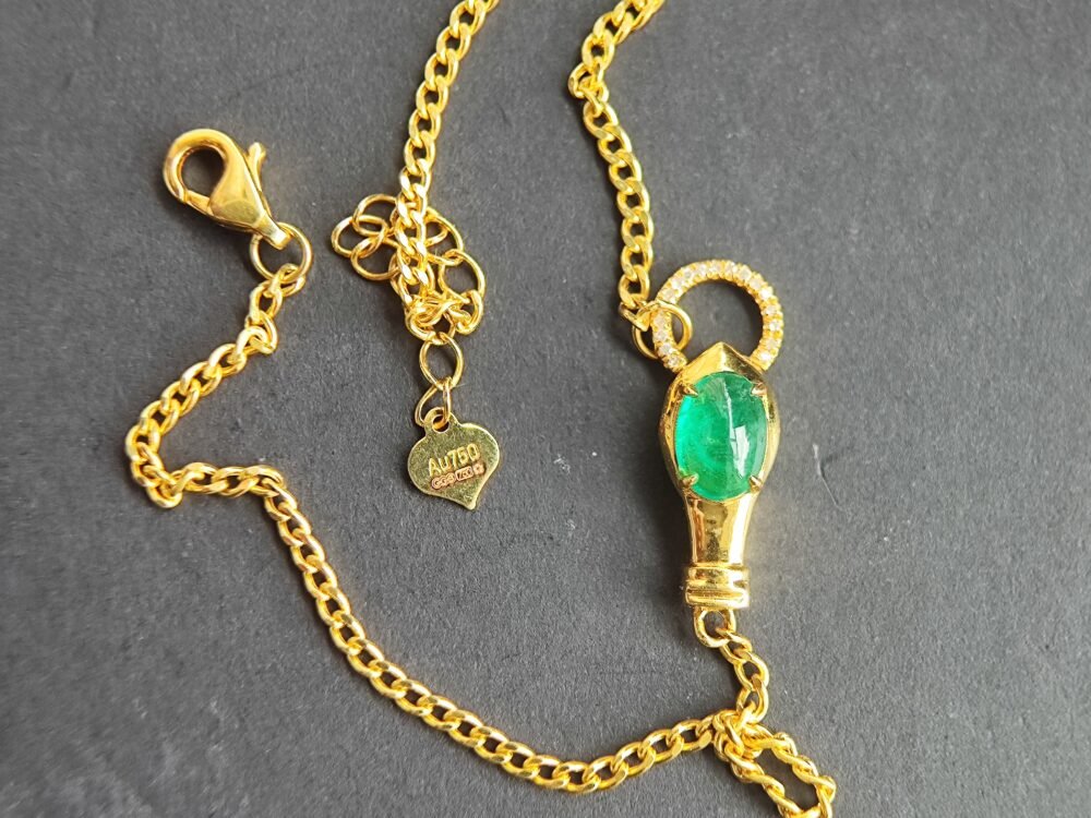 Emerald Diamond 18k Yellow Gold Bracelet - Brand new - Image 2